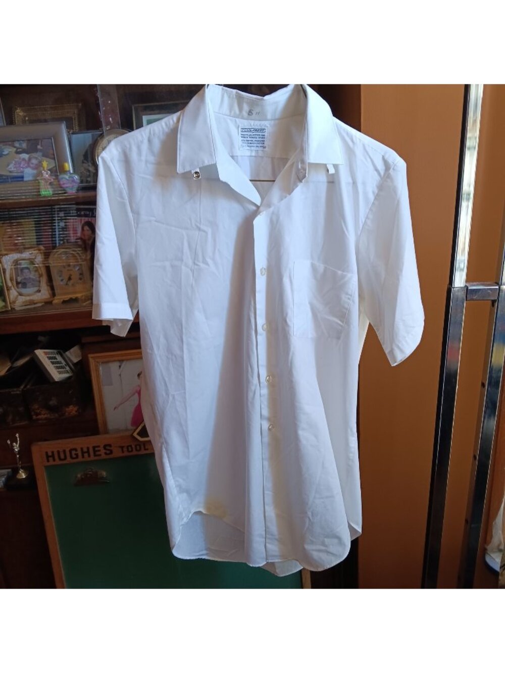 Vintage Medium 1970's JC Penney White Work Dress Shirt Penn-Prest USA